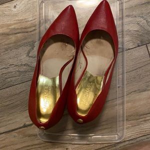 Michael kors size 7 mini heels red